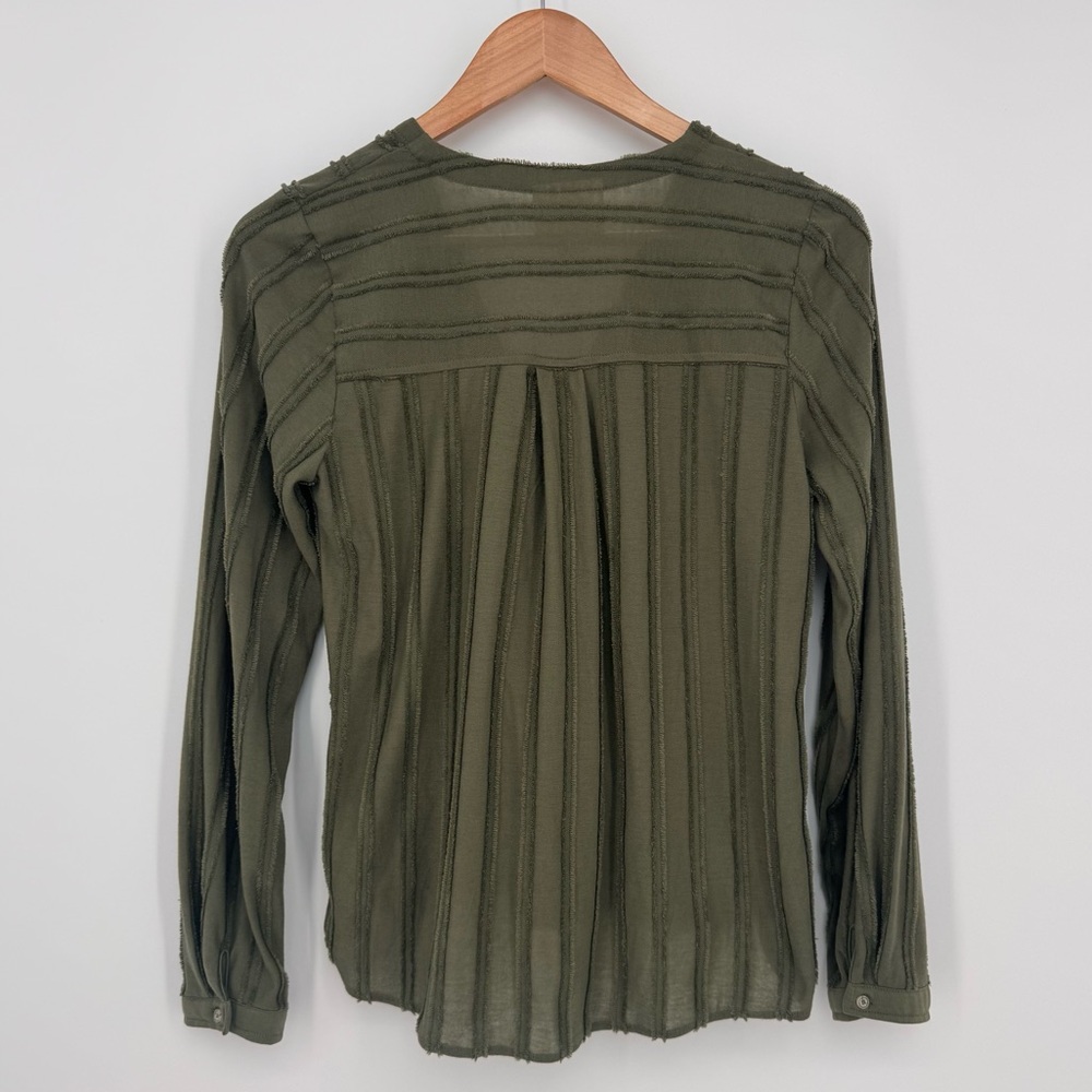 Anthropologie Maeve Audre Long Sleeve Textured Top Size Small Green - Picture 8 of 11